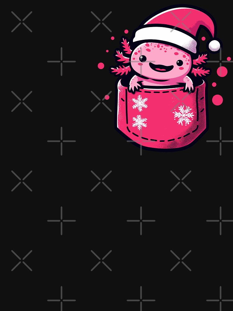 Kawaii christmas axolotl in pocket by TomFrontierArt