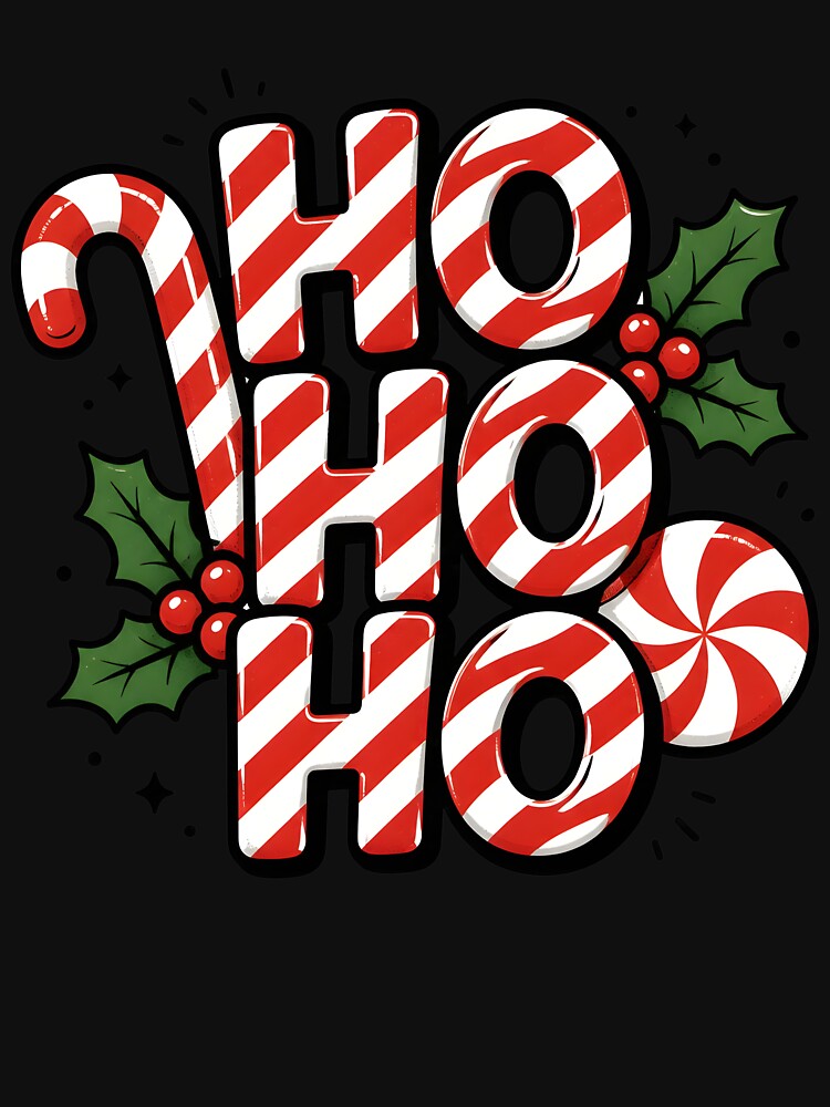 Ho Ho Ho Candy Cane and Peppermint Christmas Design by KristenosNehk