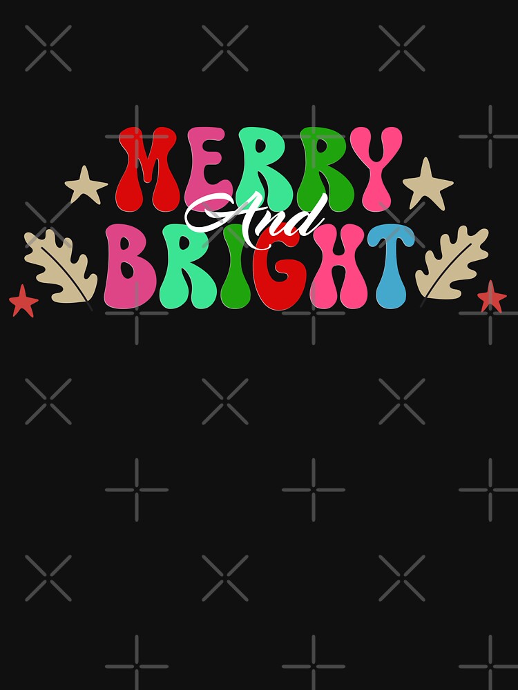 Merry And Bright Christmas Family Xinter Xmas Snow Hollidays Colorful Autumn Fall by DjenShop
