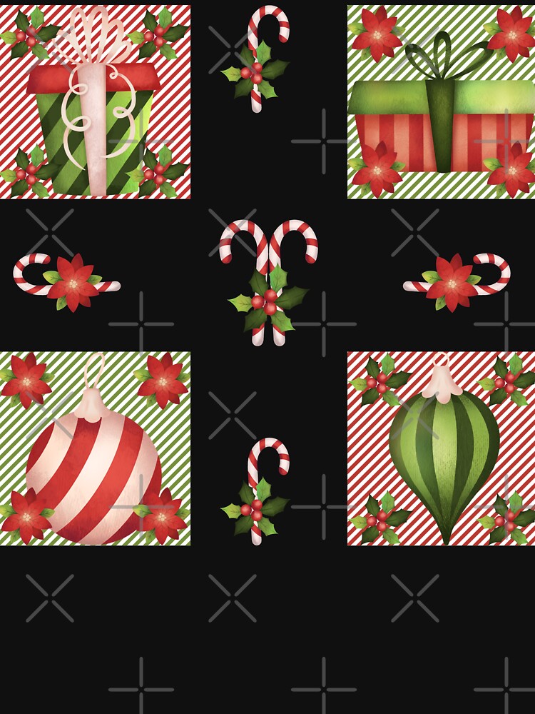 Christmas Present And Ornament Stripe Pattern by Wheeler-Styl3