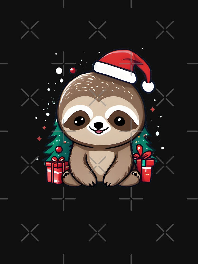Christmas cute kawaii sloth by mrlazypl