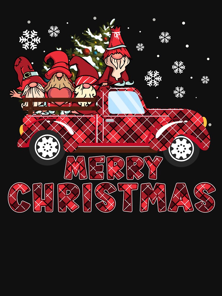 Christmas Plaid Buffalo Red Truck Xmas Tree Gnomes Christmas by rexalexisdoy