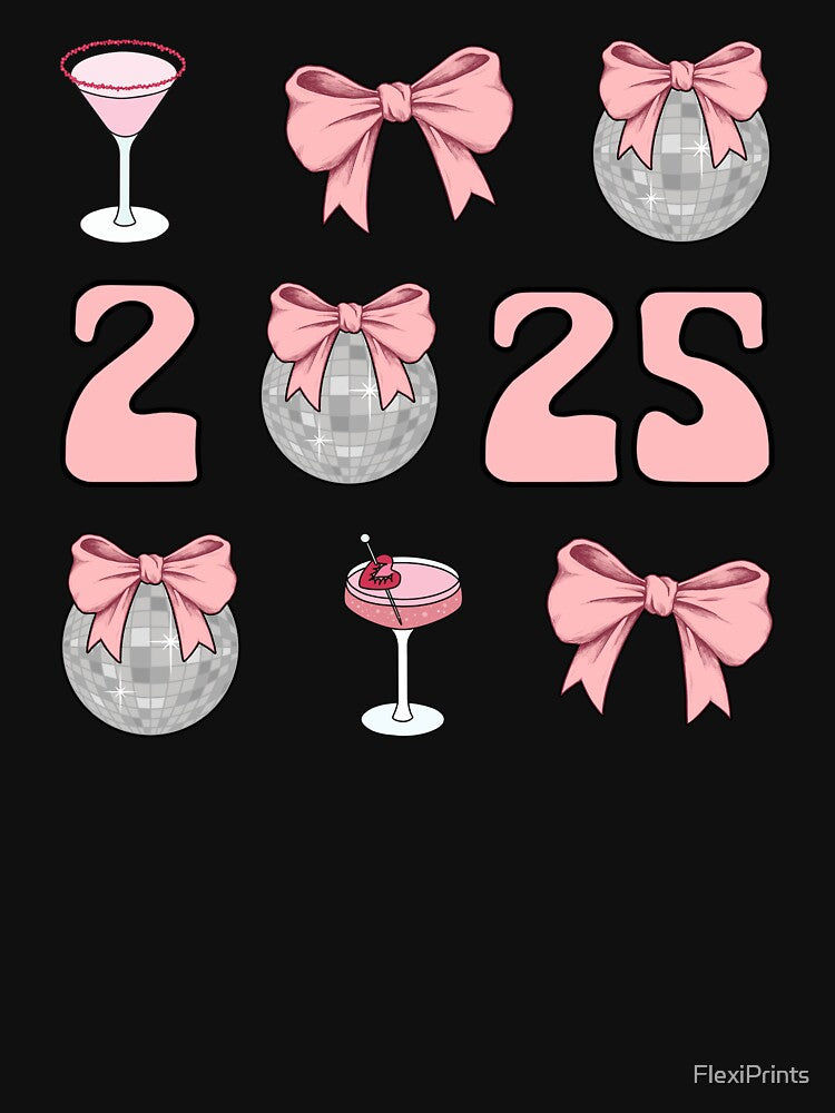 Coquette Happy New Year 2025, Coquette aesthetic, Happy 2025, Disco Ball, Goodbye 2024, Girly, 2025 loading, Pink princess, New years eve, Welcome 2025, Hello 2025, Year 2025, New year celebration by FlexiPrints