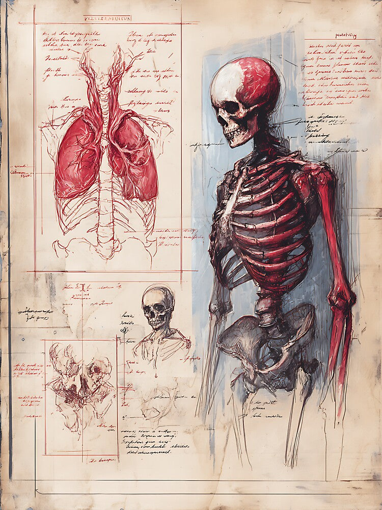 Dark Academia: Detailed Scientific Anatomical Diagram by bapupa