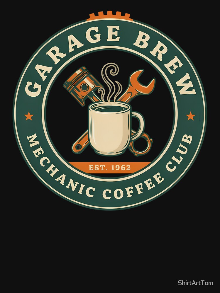 Garage Brew – Mechanic Coffee Club – Retro T-Shirt by T-ShirtArtTom