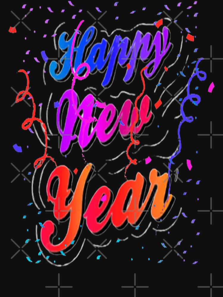 Happy New Year Party Streamers Lettering Design, 4, Howdy New Year, New Years Celebration, New Years Eve Countdown by Adri Barnard