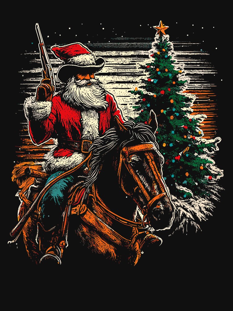 Santa Claus Cowboy Vintage Christmas Tree For Cowboy Lover, Cool Xmas Gift by LordZaraki