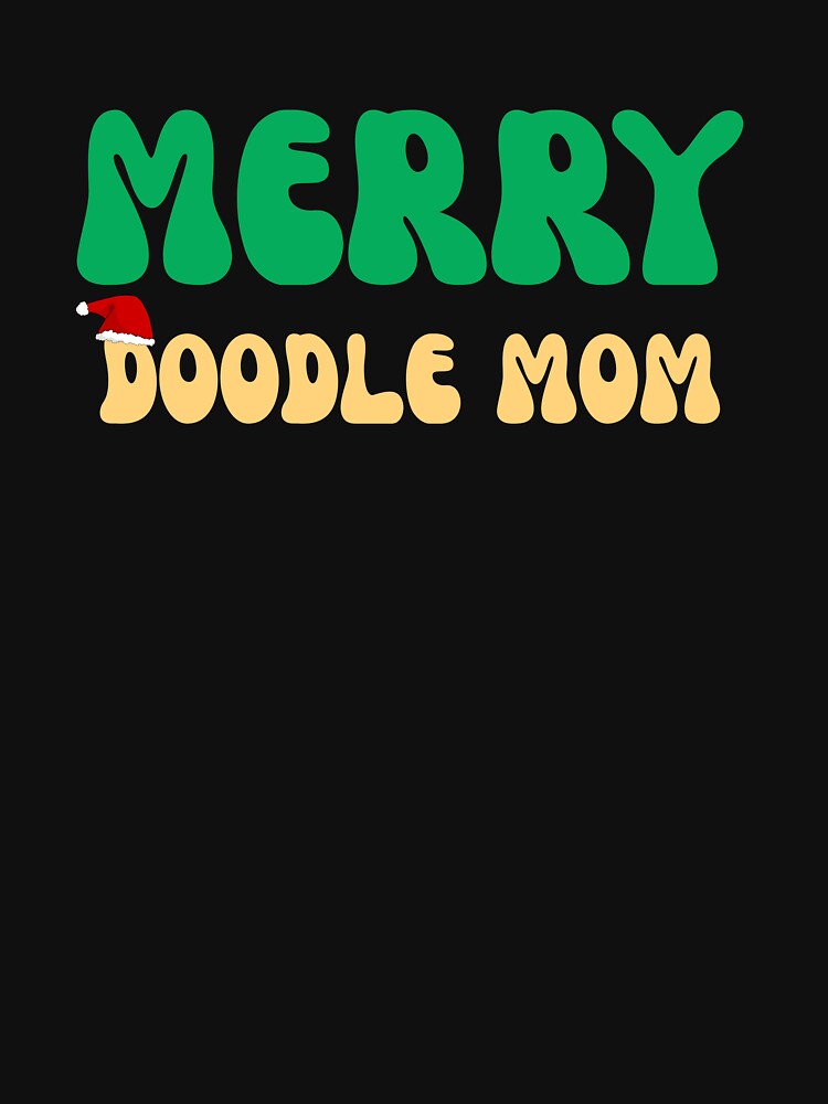 Retro Merry Doodle Mom Christmas Goldendoodle Dog by mumchaosdesigns