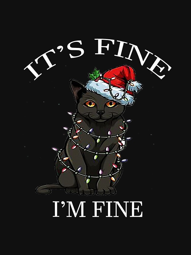 Christmas Lights Its Fine Im Fine Cat by reyeskhan79