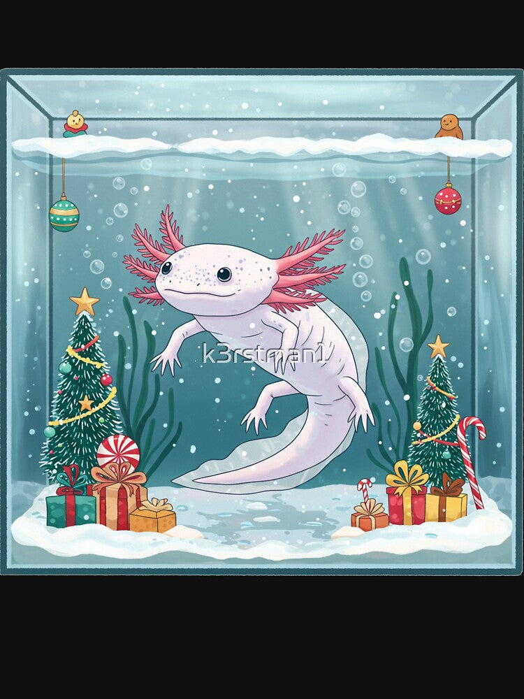 Festive Axolotl Winter Wonderland Aquarium by k3rstman1