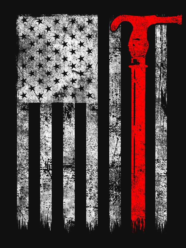 Silhouette Telescopic Hot Stick American Flag Lineman by jonawillian