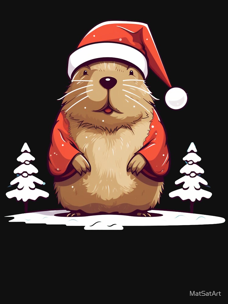 Capybara Christmas. Funny Gifts for Christmas 5/5 by MatSatArt