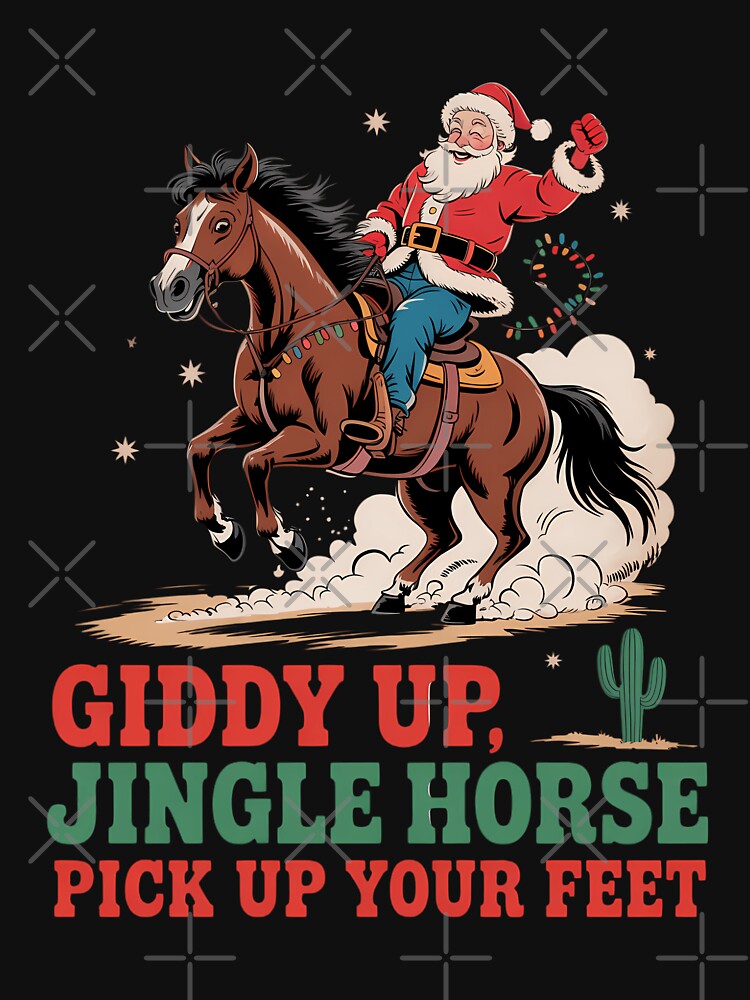 Horse Cowboy Santa Christmas Western Holiday Funny Xmas by WalshDrawnLaugh