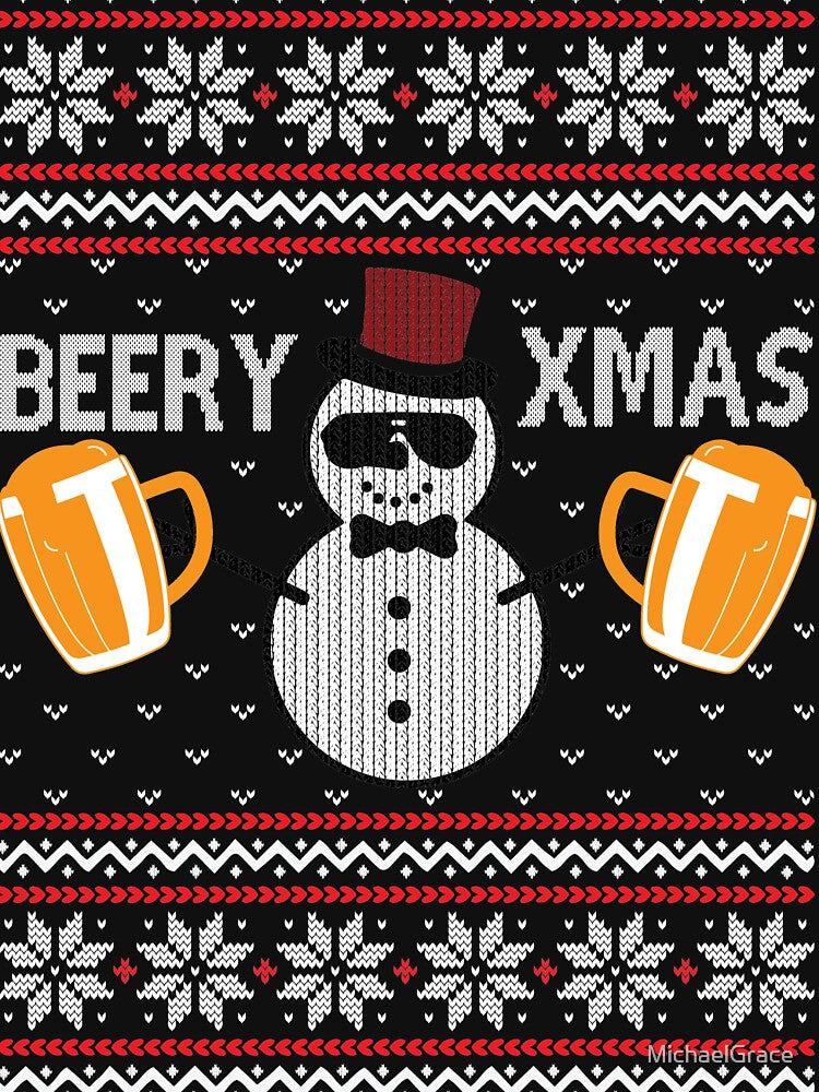 Funny Beery Ugly Christmas Sweatshirt Pullover by MichaelGrace