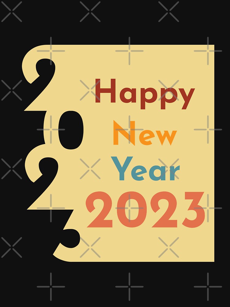2023 Happy New Year Retro tones in minimal style It can be used for family New Year celebrations. party with friends put together as a couple with lovers Or put out to hang out as a group. by P-De-Design