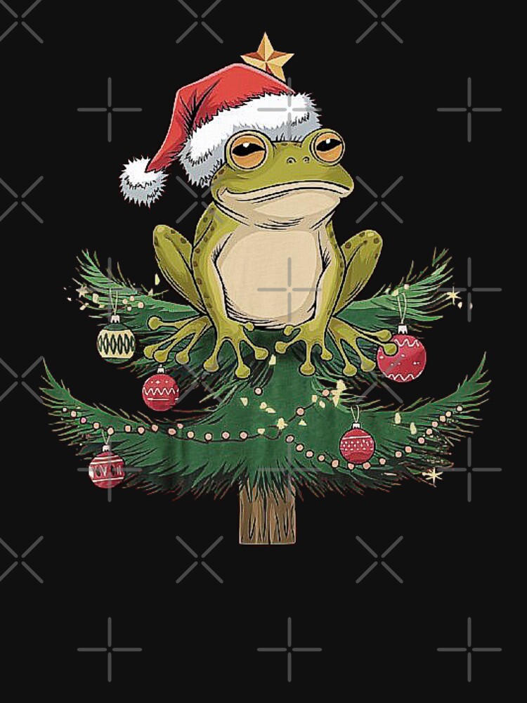 Funny Frog on a Christmas Tree with Santa Hat-For Christmas Frog Lovers by love3617