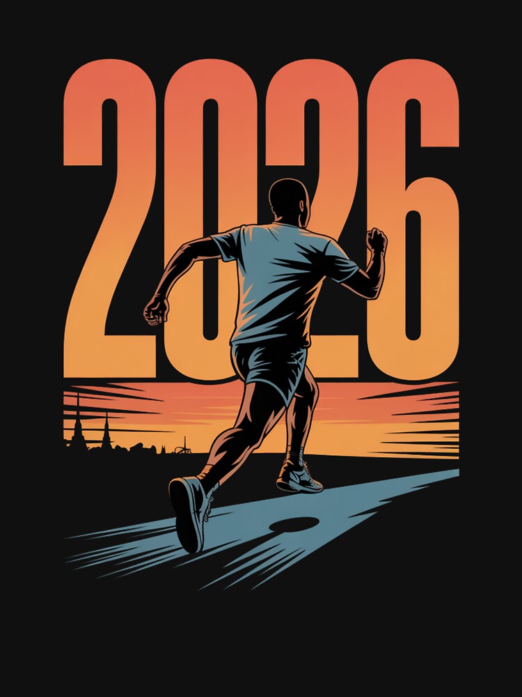 Running Into 2026 - Sunset Stride New Year Motivation by DarylWelsh2024