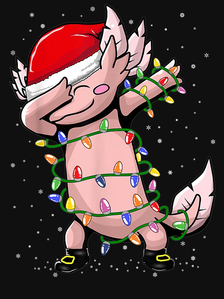 Axolotl dabbing as christmas by dyerpuckett