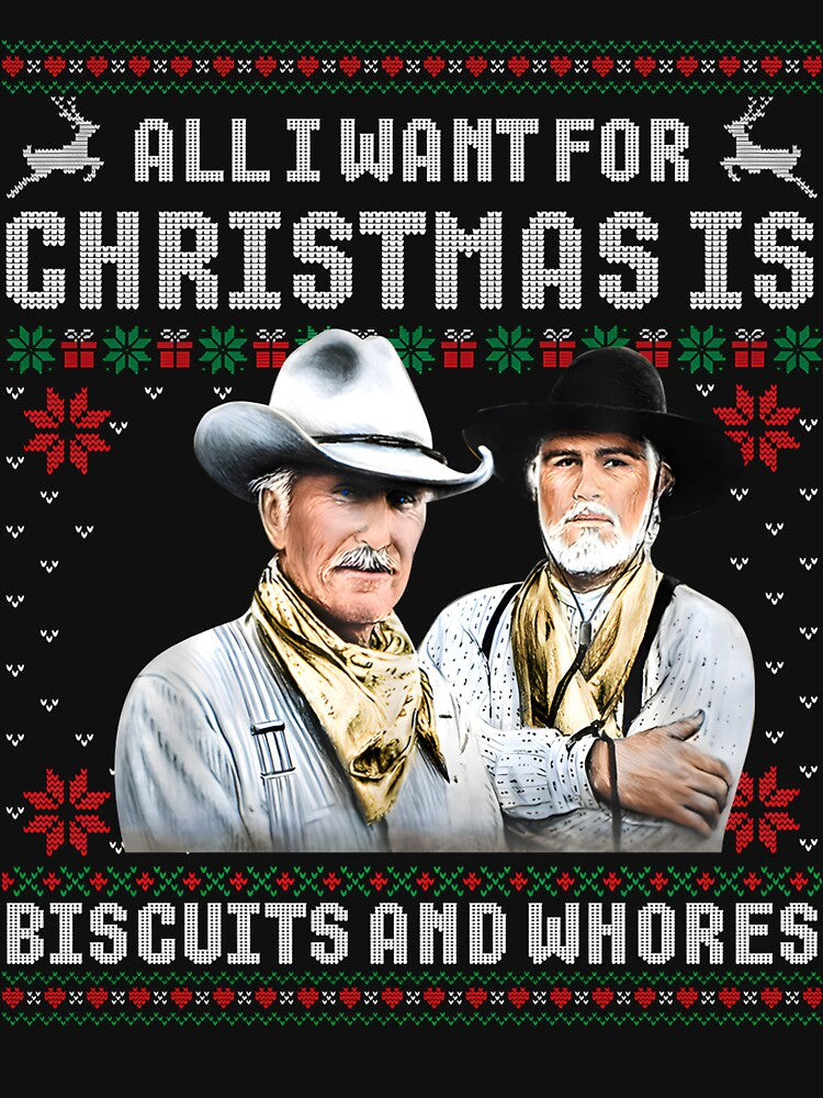 Western Cowboys Biscuits and Whores Christmas Quote Retro by mjohnson9