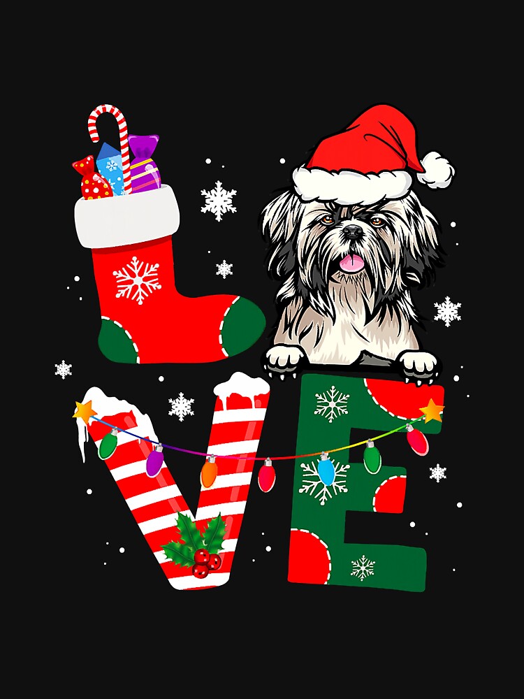Shih Tzu Lover Santa Claus Christmas by saragrant39