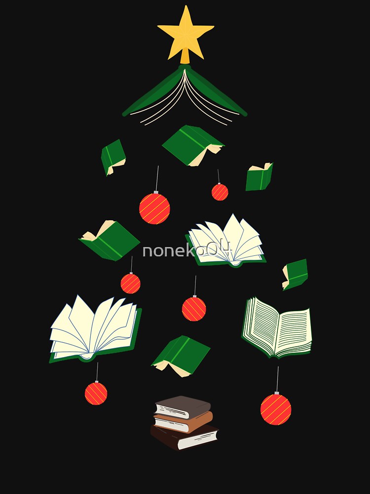 Christmas bookish tree for bookworm by noneko04