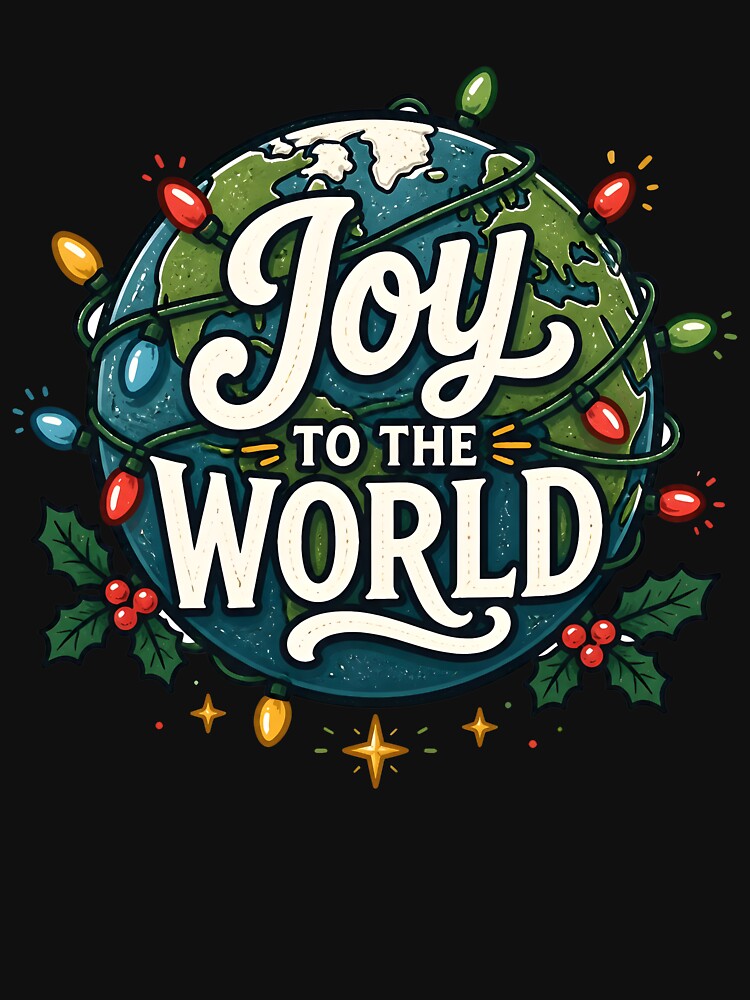 Joy to the World Christmas Lights Pattern Christmas Design by KristenosNehk
