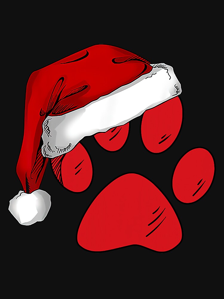 Dog Paw Santa Hat Funny Pajama by carpe9572