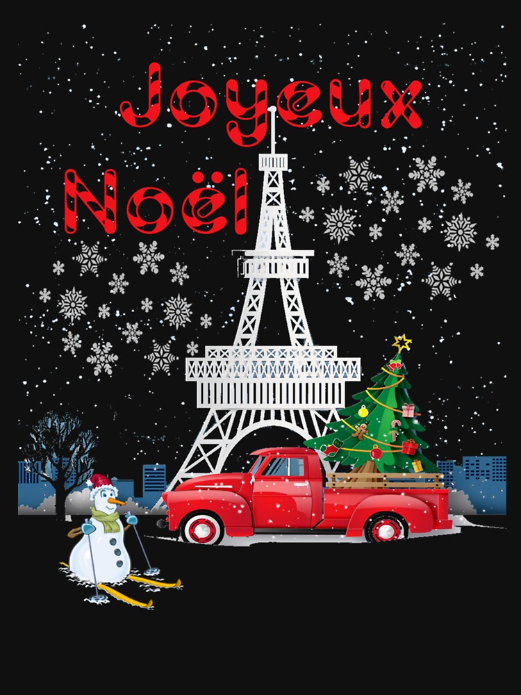 Paris Eiffel Tower Christmas Tree Red Truck by tedroyegelsd