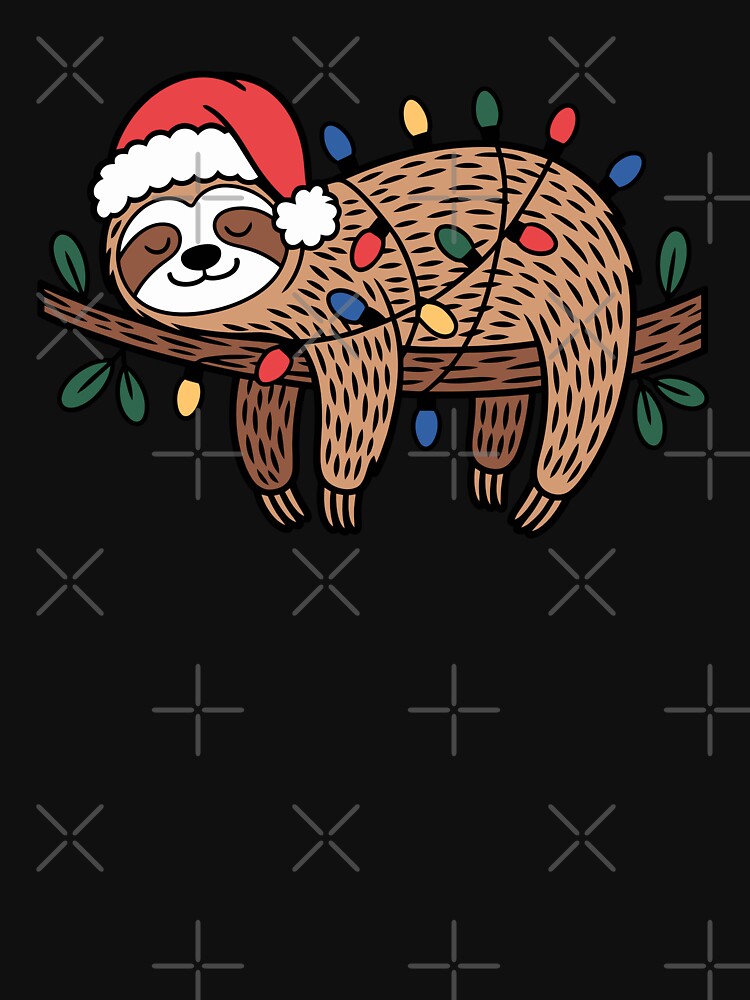 Cute Sleeping Sloth Christmas Lights Holiday Design by styleonestaa