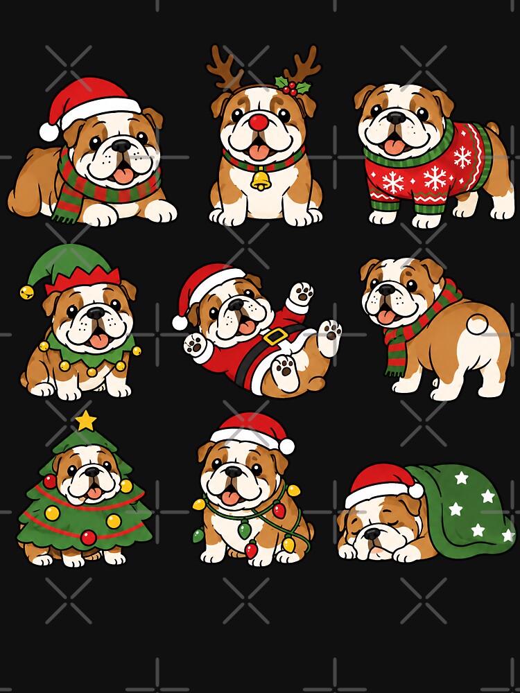 Funny Bulldog Christmas Holiday Xmas Mom Dad by rafaeltto