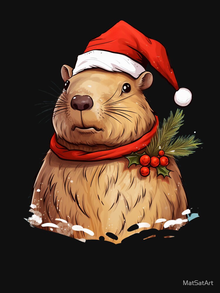 Capybara Christmas. Funny Gifts for Christmas 4/5 by MatSatArt