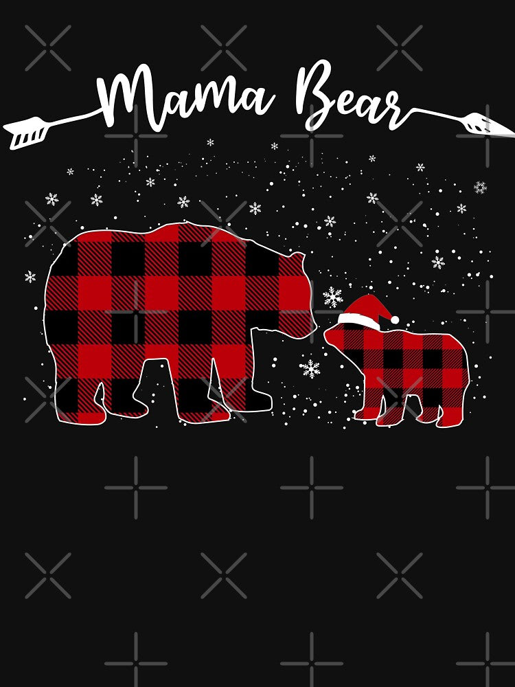 Red Plaid Mama Bear Buffalo Matching Family Mama Pajama Christmas by Looks-great