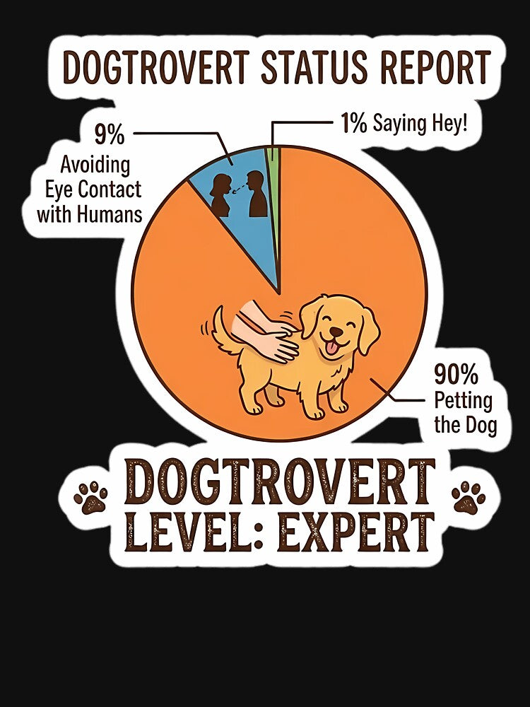 Dogtrovert Status Report Funny Pie Chart - Dogtrovert Level Expert by HUBERitC-oCYCN