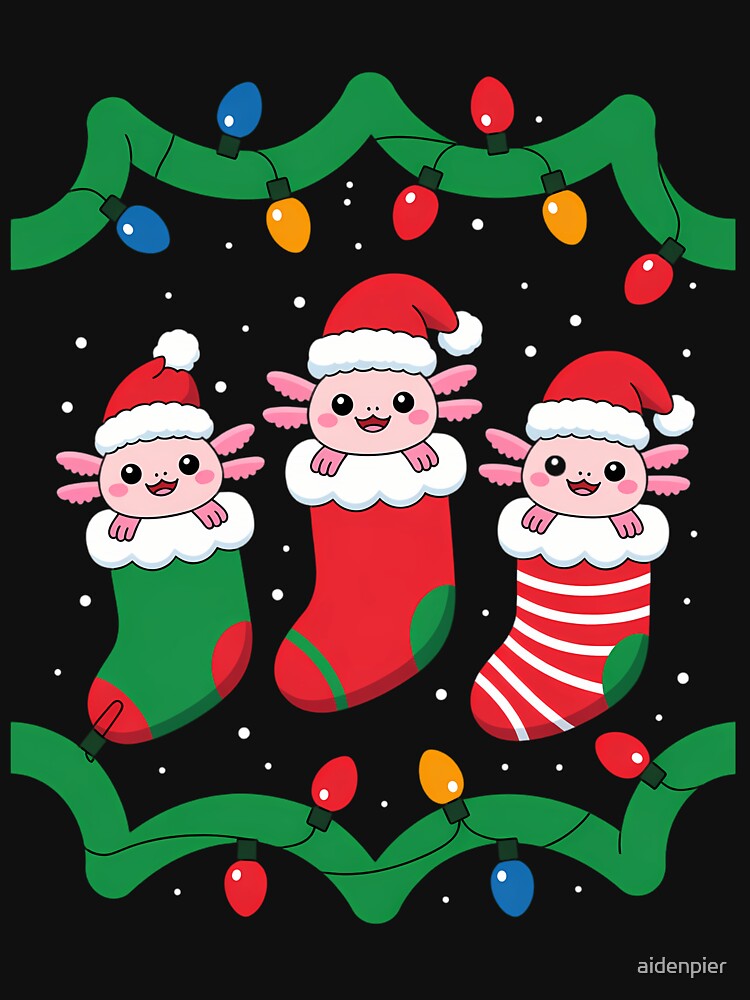 Christmas Axolotls Cute Xmas by aidenpier