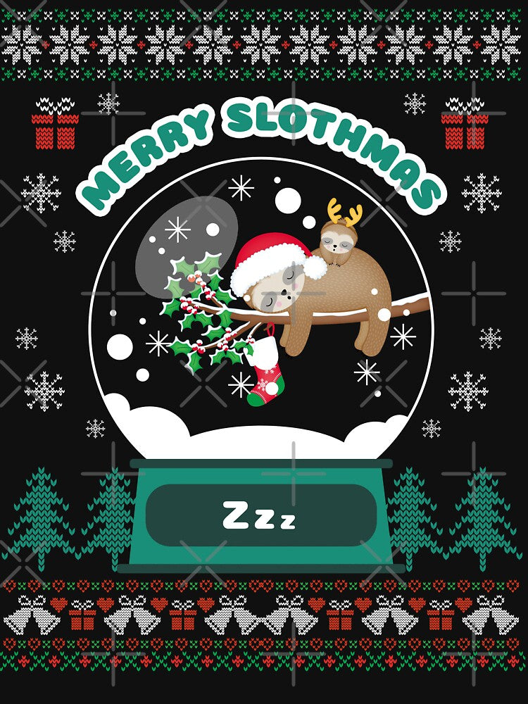 Merry Slothmas Snowball Mom & Baby by bohefy