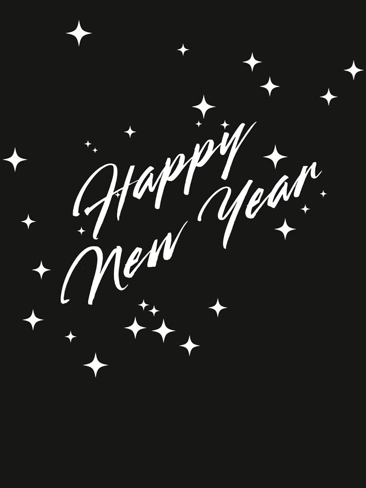 Happy New Year 2026 T-Shirt | Minimalist NYE Party Tee | Festive Typography by If-Dog-Rabbit
