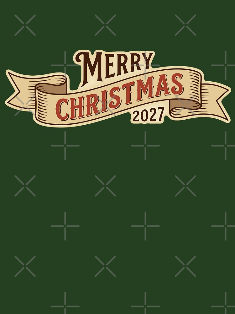 Merry Christmas 2027: Vintage Banner Holiday Typography by MalisoStickers