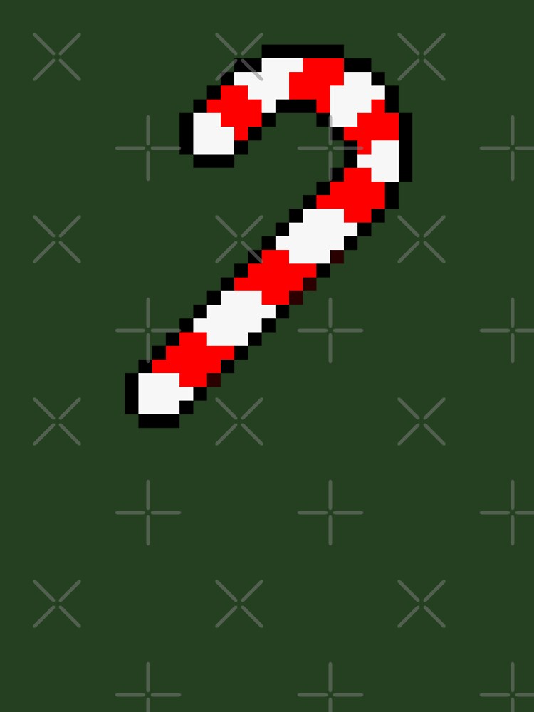 Pixel Art CANDY CANE - Black Outline 1 by akaiawa