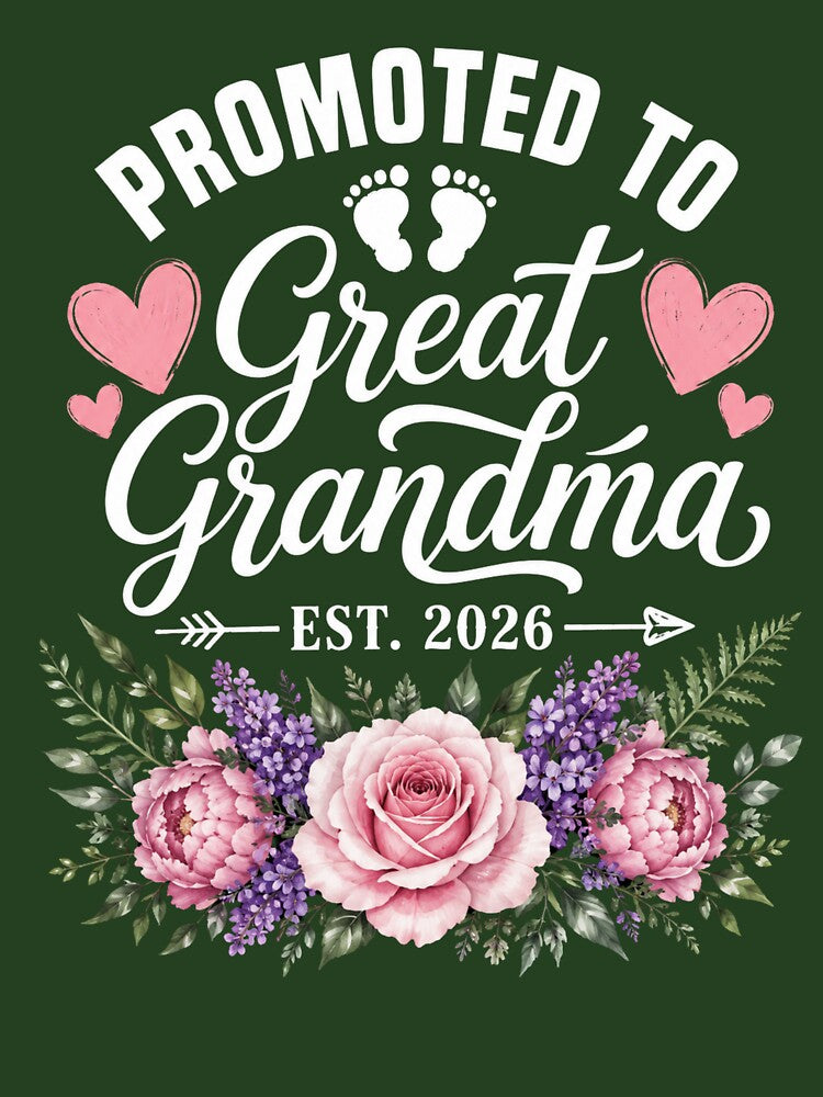 Promoted to Great Grandma Floral Baby Announcement by ROUX-ART