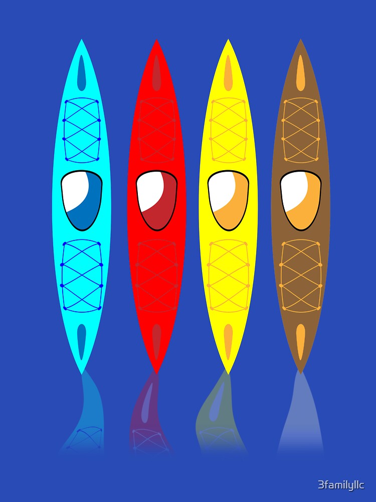 Colorful Kayak Boat T-shirt by 3familyllc
