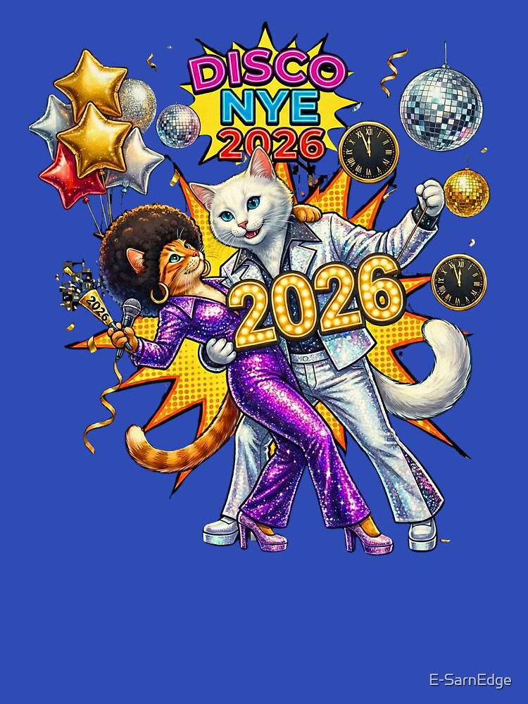 Disco NYE 2026 | Retro Cat Couple Dancing into the New Year by E-SarnEdge