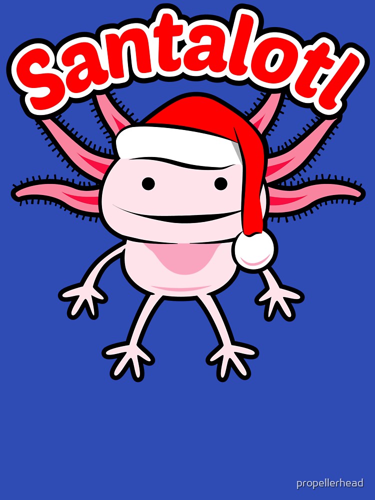 Funny Christmas Axolotl - Santa Salamander - Santalotl by propellerhead