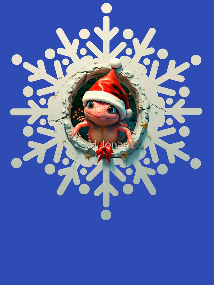 Snowy Axolotl Surprise: A Fun and Festive Design for Christmas by H Jonas
