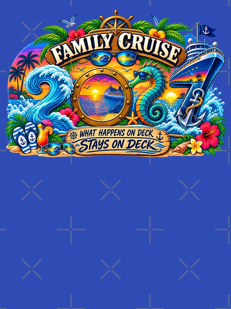 TRAVEL COLLECTION - FAMILY CRUISE 2027 - WHAT HAPPENS ON DECK STAYS ON DECK by WheelieGdArt