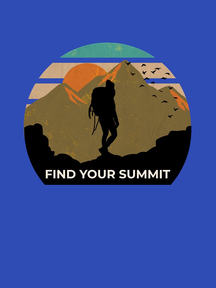 Find Your Summit. Hiking Woman. by FigTreeFactory