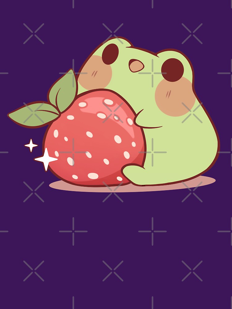 Frog with strawberry by Rihnlin