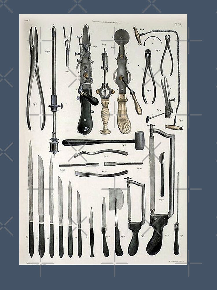 VIntage Surgery Medical Illustration Dark Art Aesthetic Dark Academia by CattlettArt