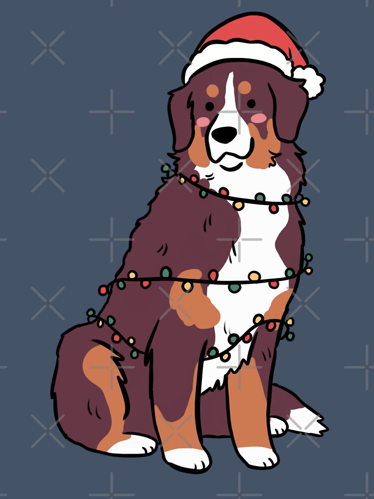Cute christmas bernese mountain dog dog illustration by Yarafantasyart