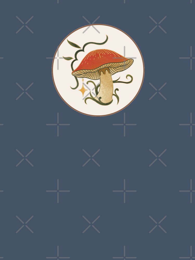red mushroom with sparks and leaves by marileonied