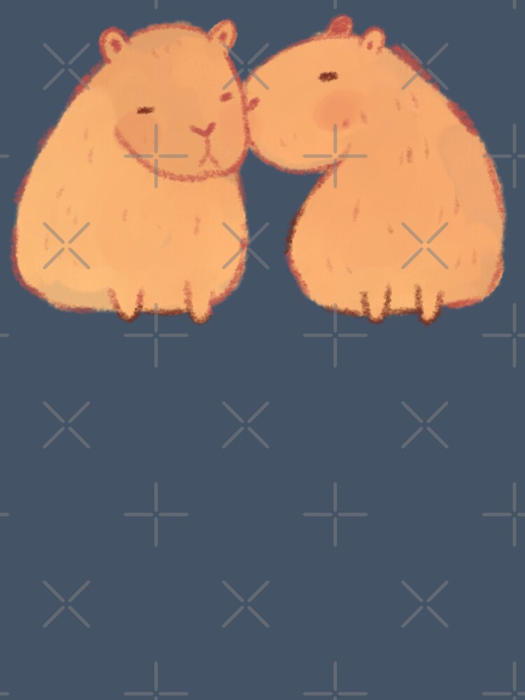 Cute Capybaras in love by Mayarart